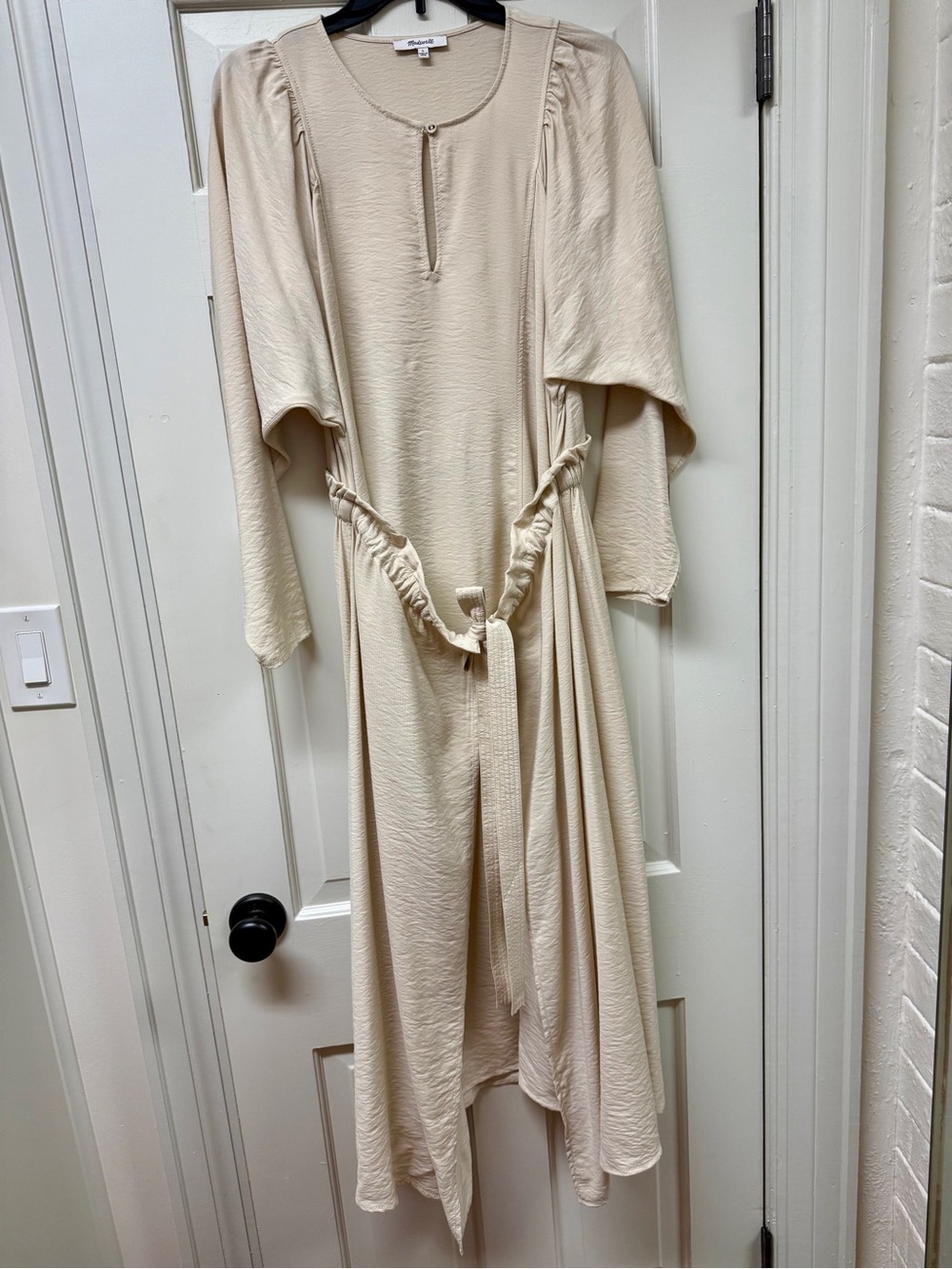 Madewell Tie-Front Paperbag Midi Dress Size L Never Worn - Picture 7 of 15